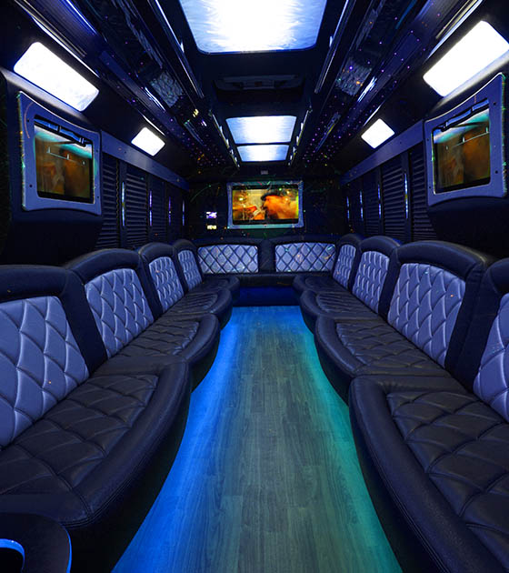 34 passenger party bus interior