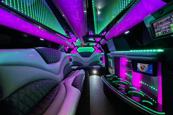 10-passenger dodge limo interior 1 with spacious cooler