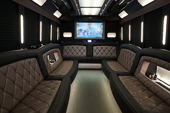 20-passenger bus interior 2 with large tv