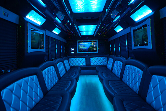 30-passenger bus interior 1 with laser lights