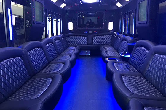 33-passenger bus interior 1 several tvs