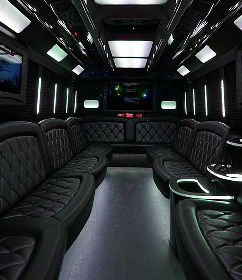 leather seats on bus