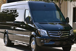black sprinter limo exterior