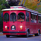 red trolley bus